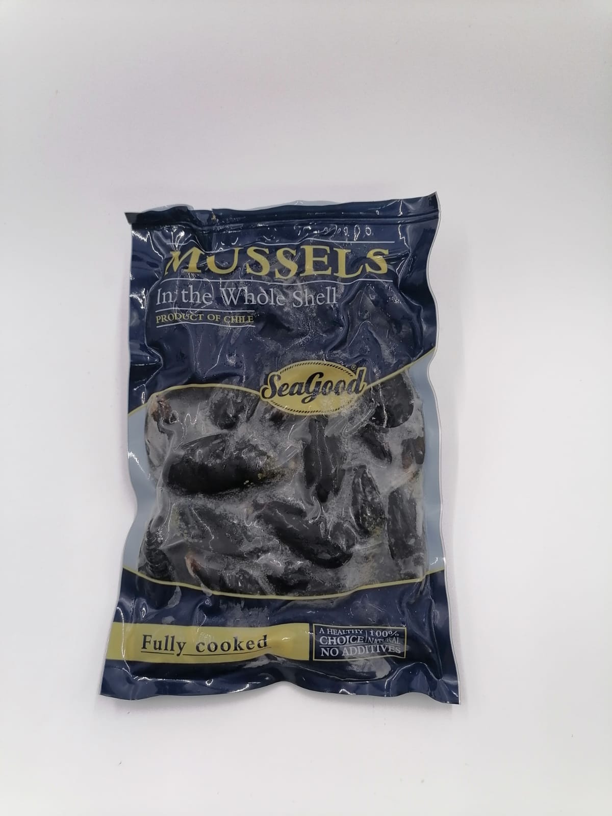 Cooked blue mussels in shell 50/70