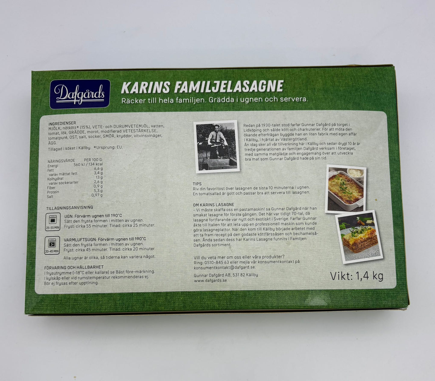 瑞典Dafgards牛肉千層麵(家庭裝)
